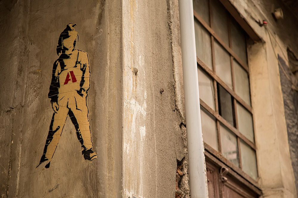 Street Art in the Galata Quarter in Istanbul, Turkey.