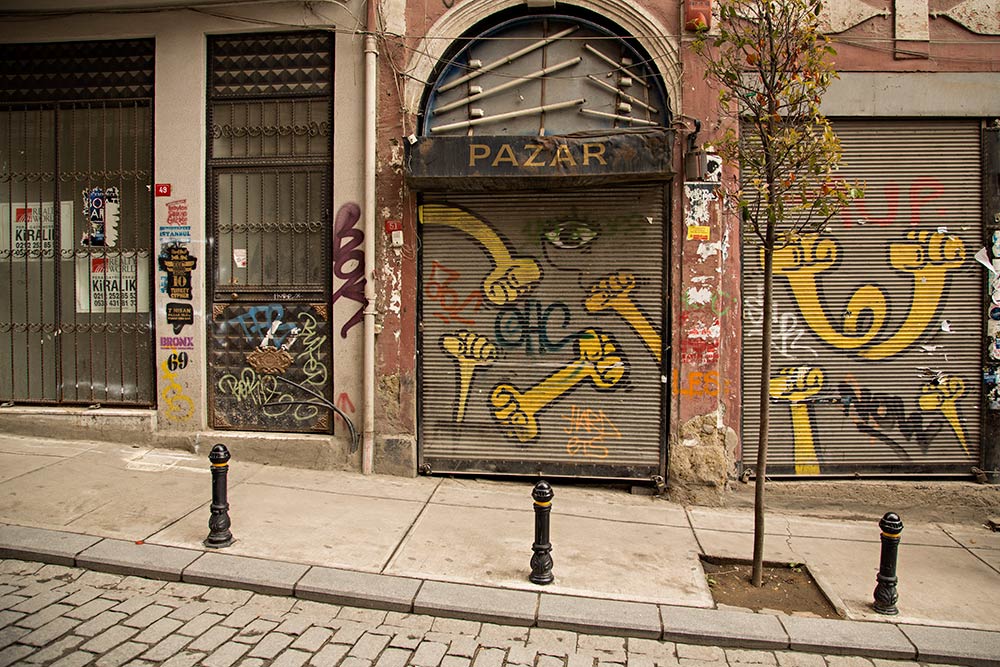 Street Art in the Galata Quarter in Istanbul, Turkey.