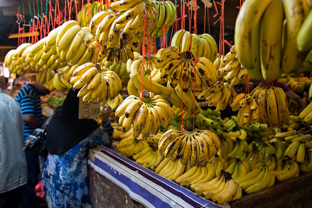 walking through the banana section at Chow Kit market in Kuala Lumpur, Malaysia.