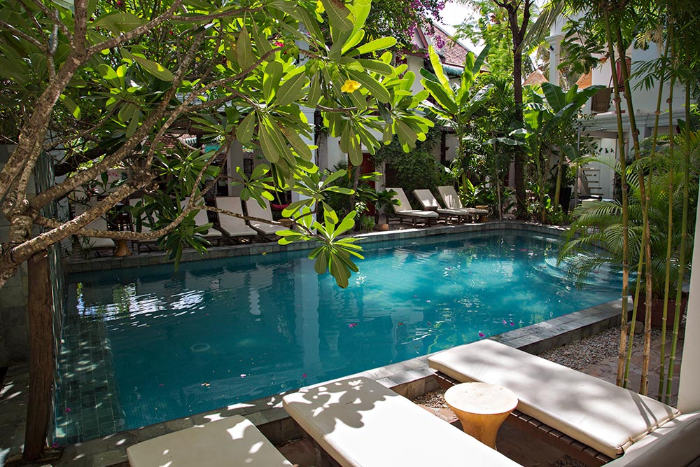 The Golden Banana Hotel in Siem Reap, Cambodia - Pool Area. The Golden Banana Hotel in Siem Reap, Cambodia - Pool Area.