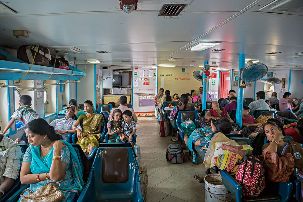 The passenger cabin of the ferry "Jolly Buoy", Andaman Islands. The passenger cabin of the ferry "Jolly Buoy", Andaman Islands.