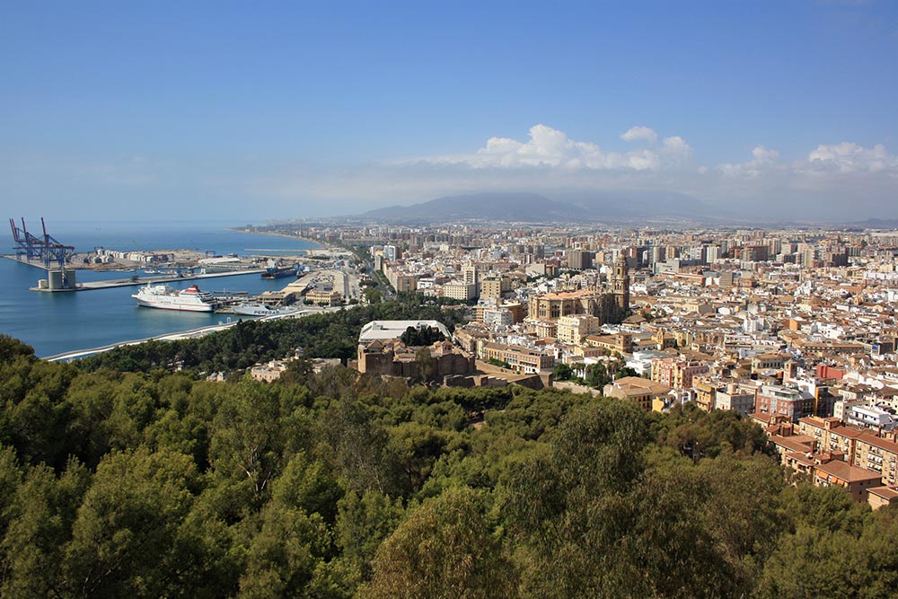 The city of Málaga from above.