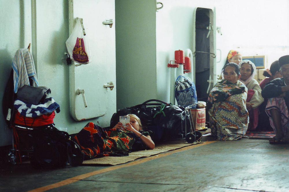 On a ferry to some remote island... On a ferry to some remote island...