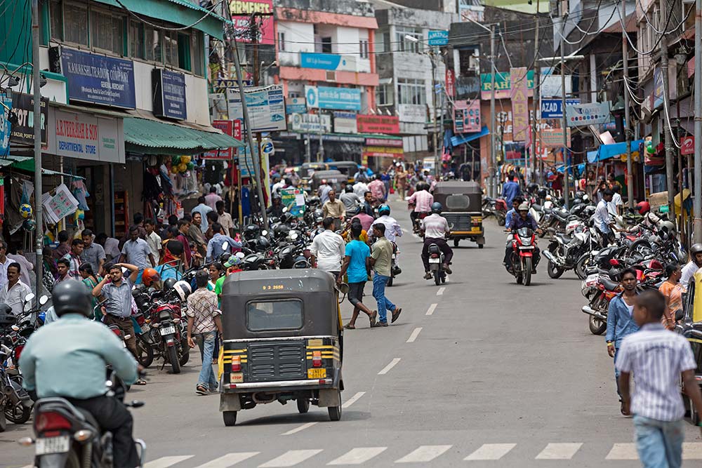 The main street in Port Blair, Andaman Islands.