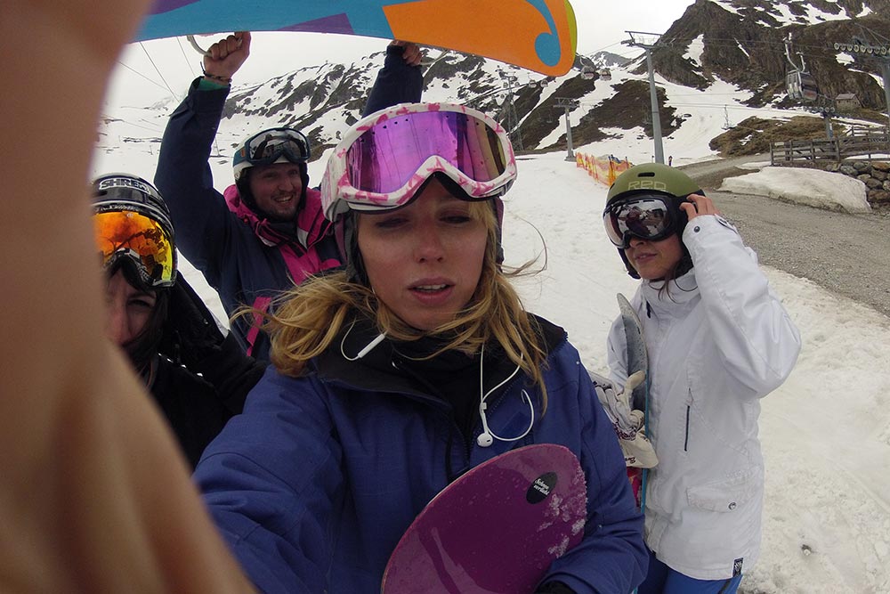 Home is where my friends are crazy enough to go snowboarding with me in summer.