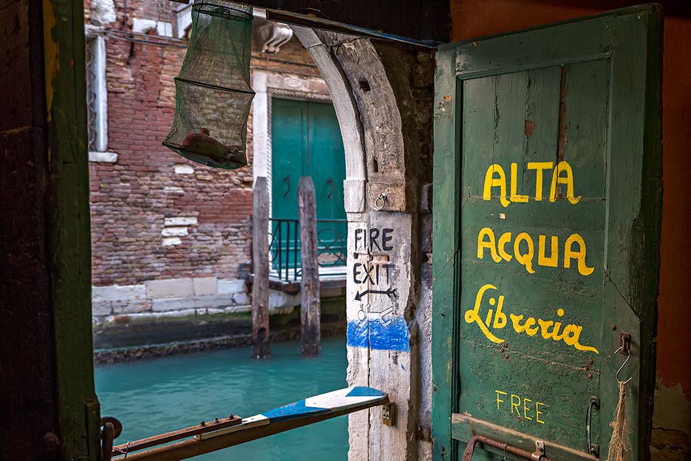 Libreria Acqua Alta in Venice, Italy.