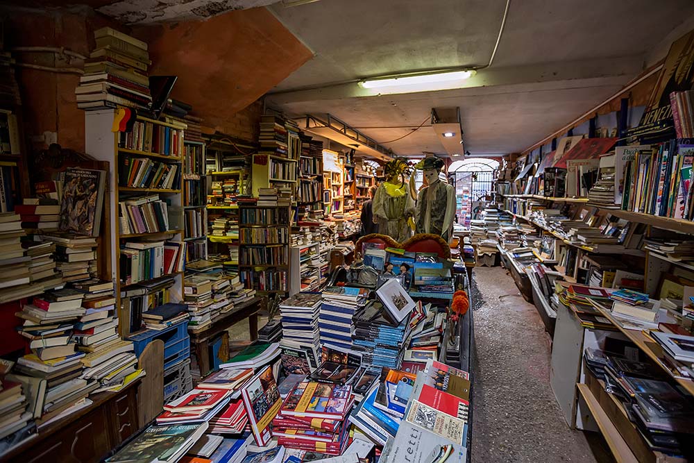 Libreria Acqua Alta in Venice, Italy.