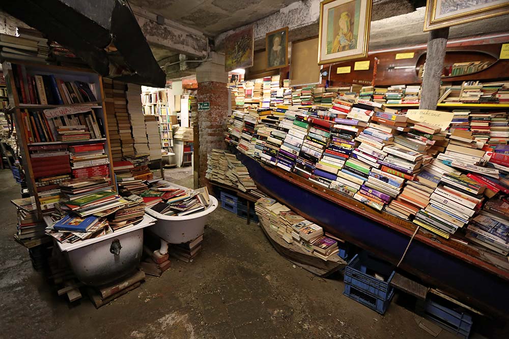 Libreria Acqua Alta in Venice, Italy.