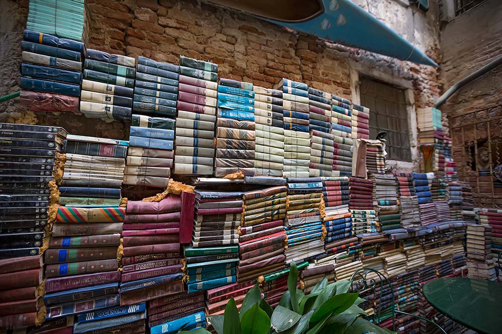 Libreria Acqua Alta in Venice, Italy.