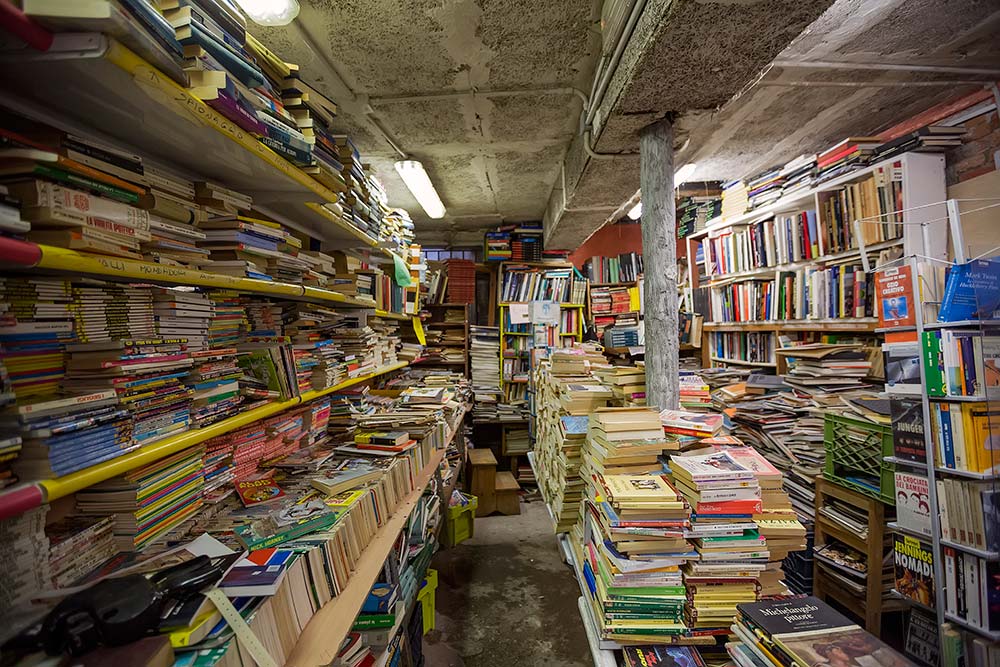 Libreria Acqua Alta in Venice, Italy.