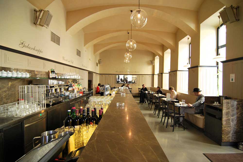 Inside the Café Drechsler, Vienna. Inside the Café Drechsler, Vienna.