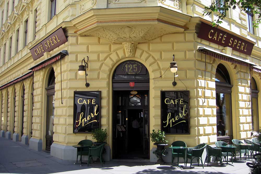 Outside Café Sperl in Vienna.