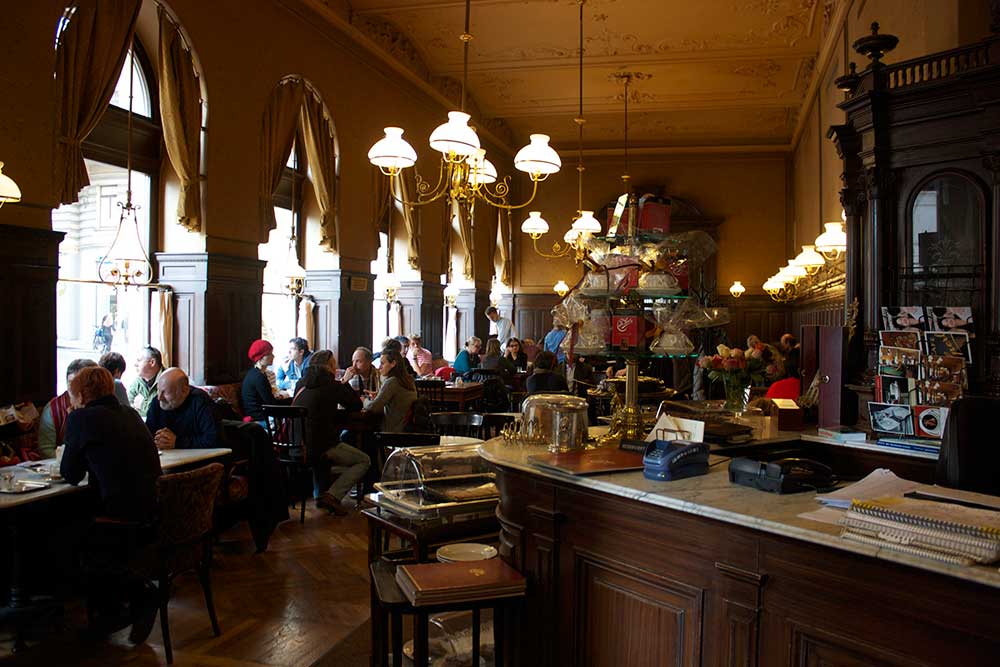 Inside Café Sperl in Vienna.