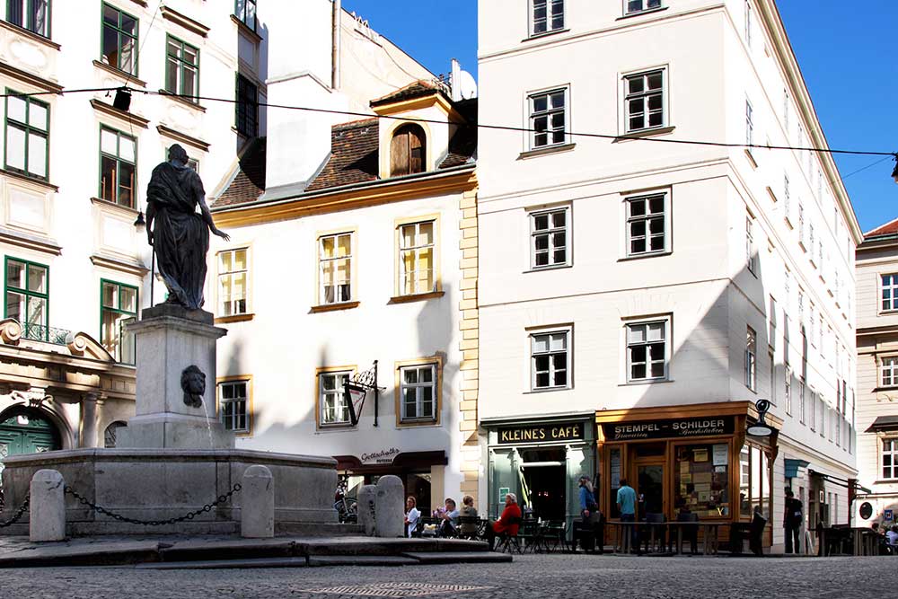 Kleines Café on the Franziskanerplatz in Vienna.