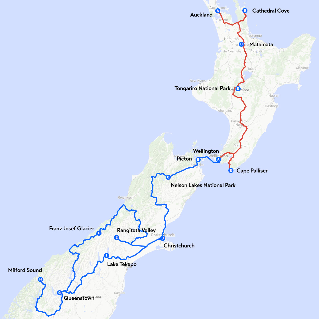 route-new-zealand-one-month-trip