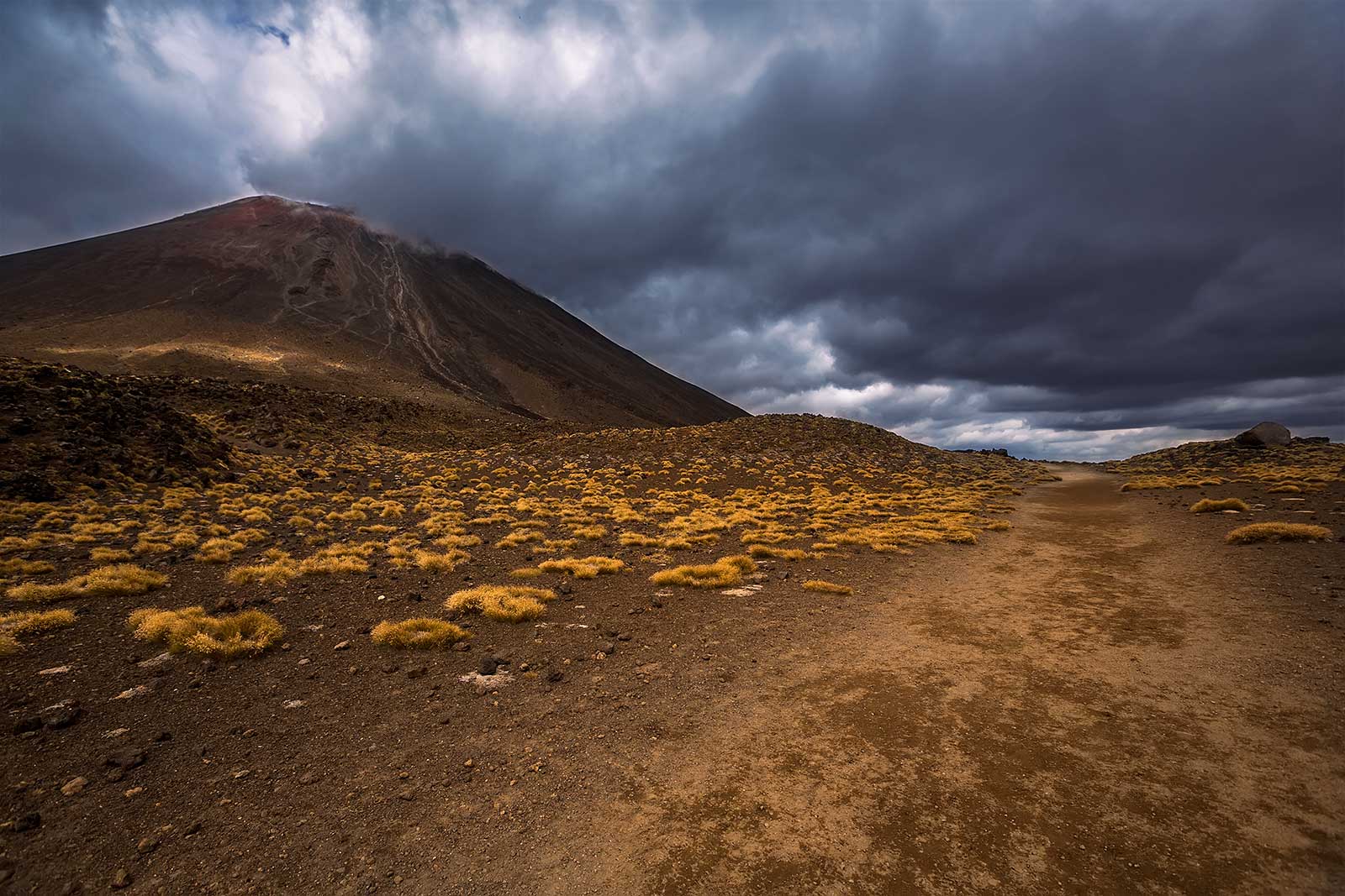 Mt Ngauruhoe during the Tongariro Alpine Crossing, New Zealand.