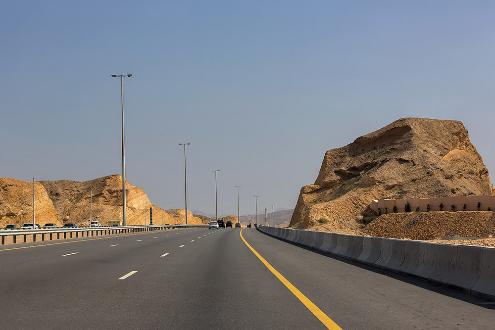 The street out of Muscat, Oman. The street out of Muscat, Oman.