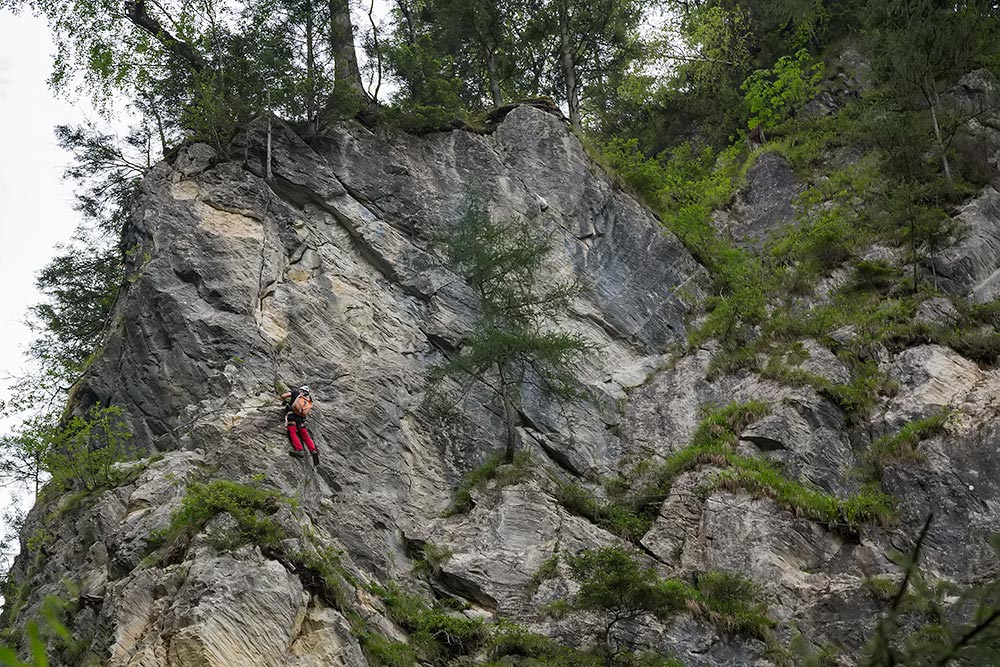 A trill-seeking climber at the Kitzlochklamm in Salzburg, Austria.