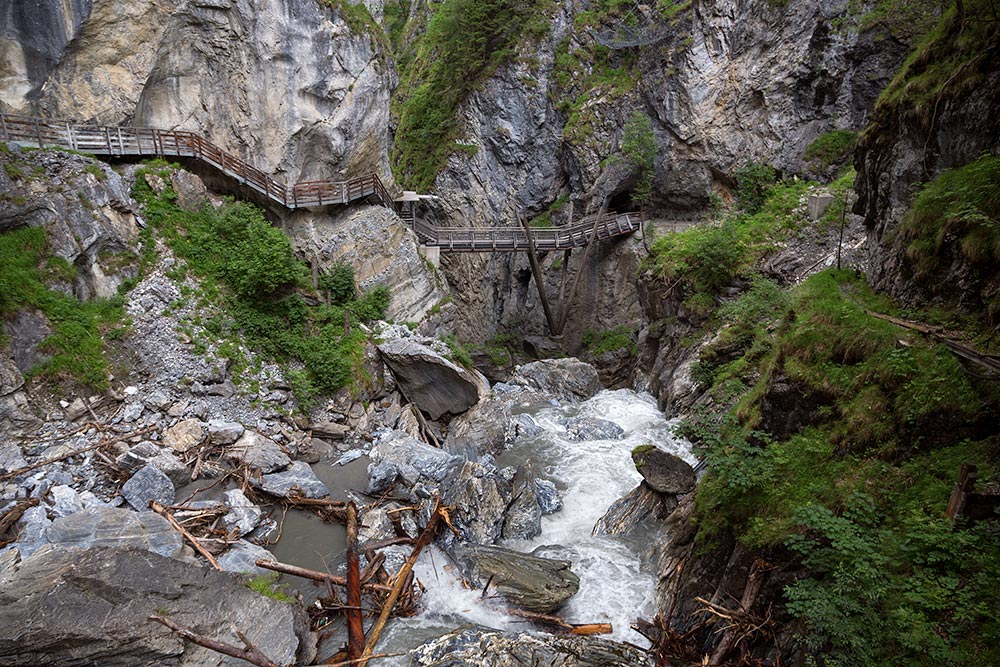 The walkway at the Kitzlochklamm in Salzburg, Austria.