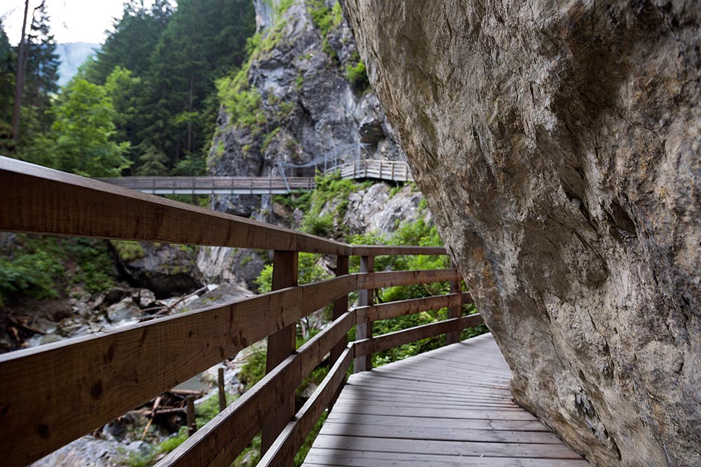 The walkway at the Kitzlochklamm in Salzburg, Austria.