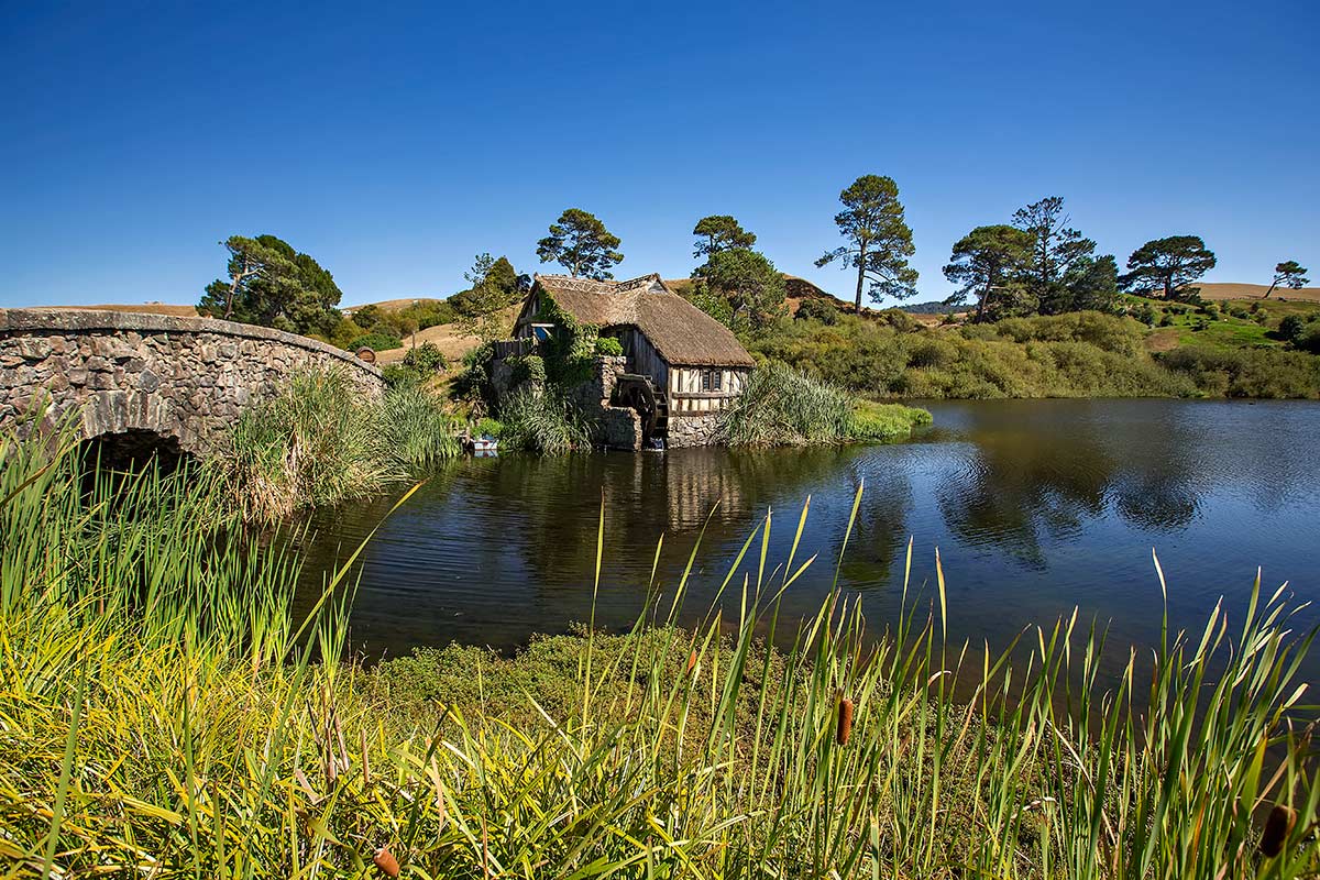 The Old Mill at Hobbiton in Matamata, New Zealand.