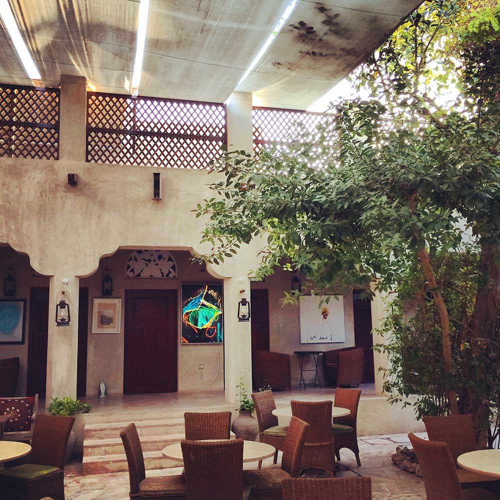 The courtyard of XVA Art Hotel in Dubai is really lovely.