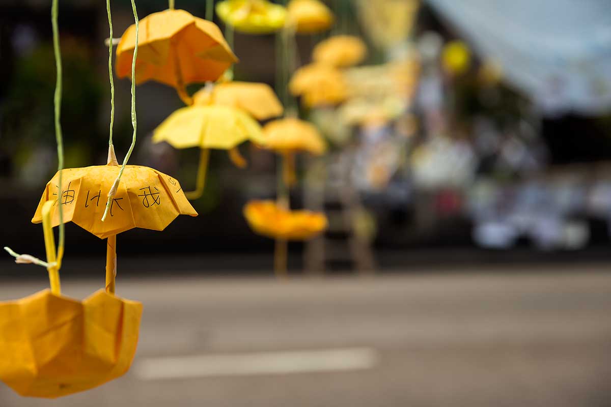 On the mainland, Mong Kok district is the area where protesters have set up their camps.