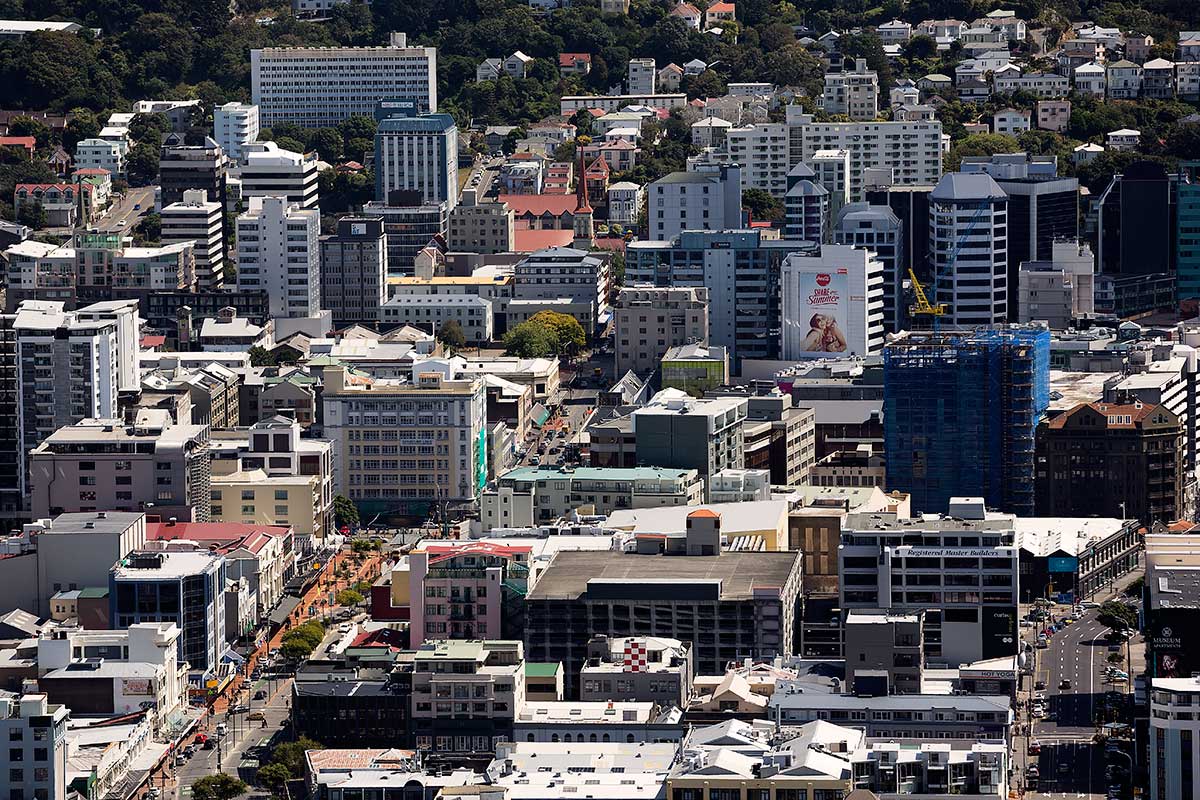 Downtown Wellington viewed from the top of Mount Victoria.