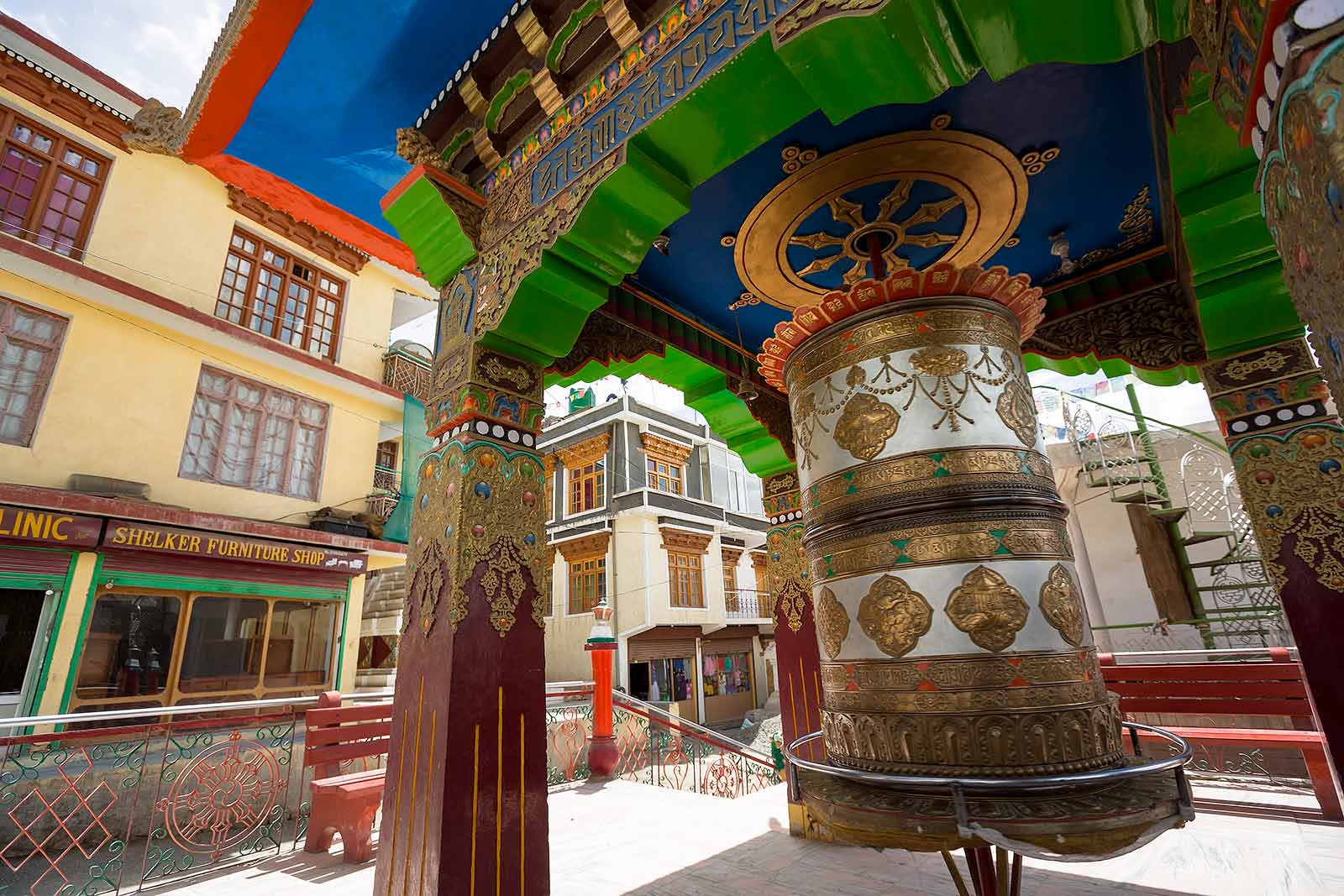 Prayer wheels can be found across Leh. For us, they radiate peace and calmness, especially when in use...