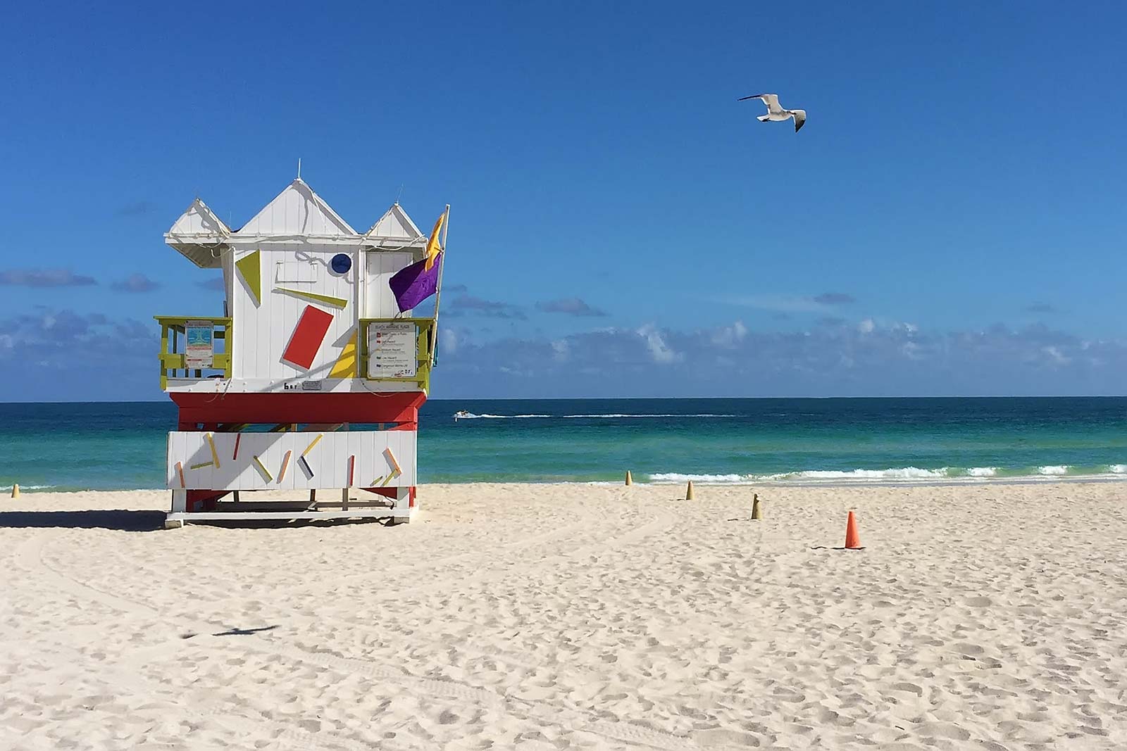 The lifeguard towers along Miami Beach are famous and deserve the attention.