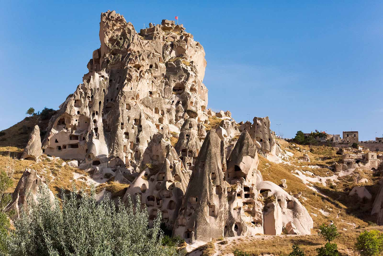 The rock citadel in Ushisar, Cappadocia has many underground rooms and walkways. This, as well as the fantastic view from the hisar are well worth a trip.