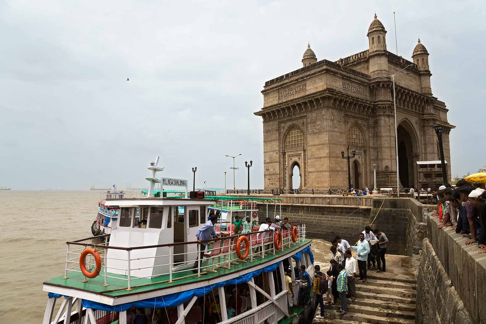 The Gateway of India is the stepping-off point for cruises around the natural harbour of Mumbai.