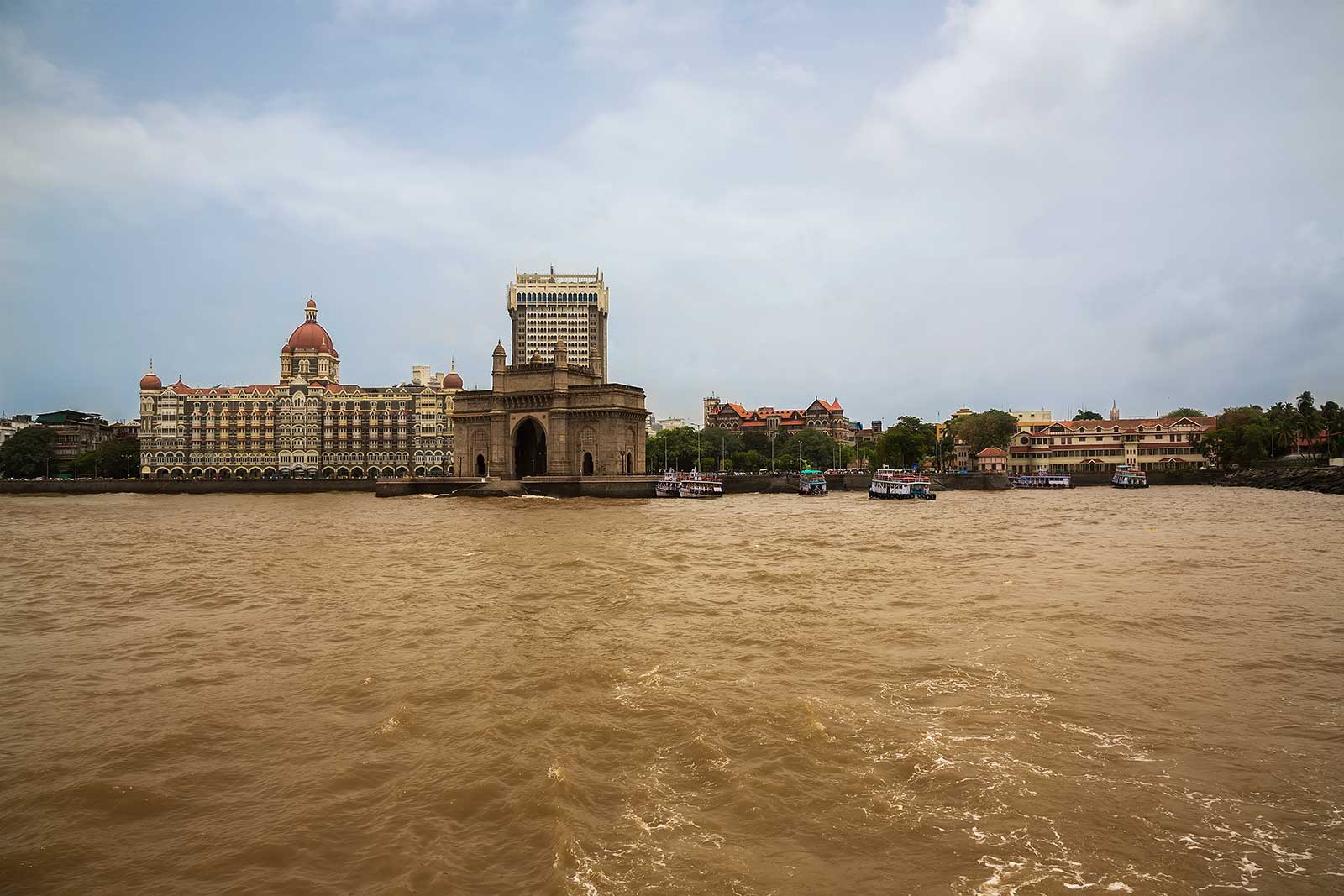 The Gateway of India, as well as the Taj Mahal Palace Hotel are two of the most iconic buildings in Mumbai, visited by thousands of tourists every day.