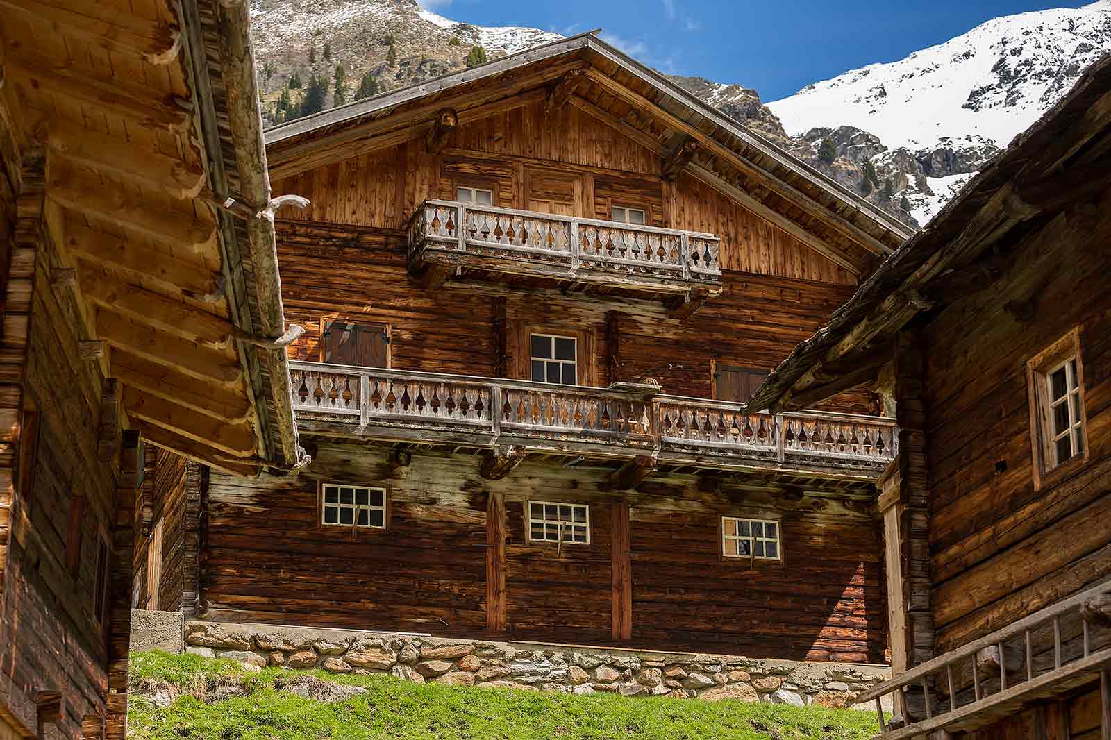 The alpine village Oberstalleralm consists of only 18 rustic alpine huts.