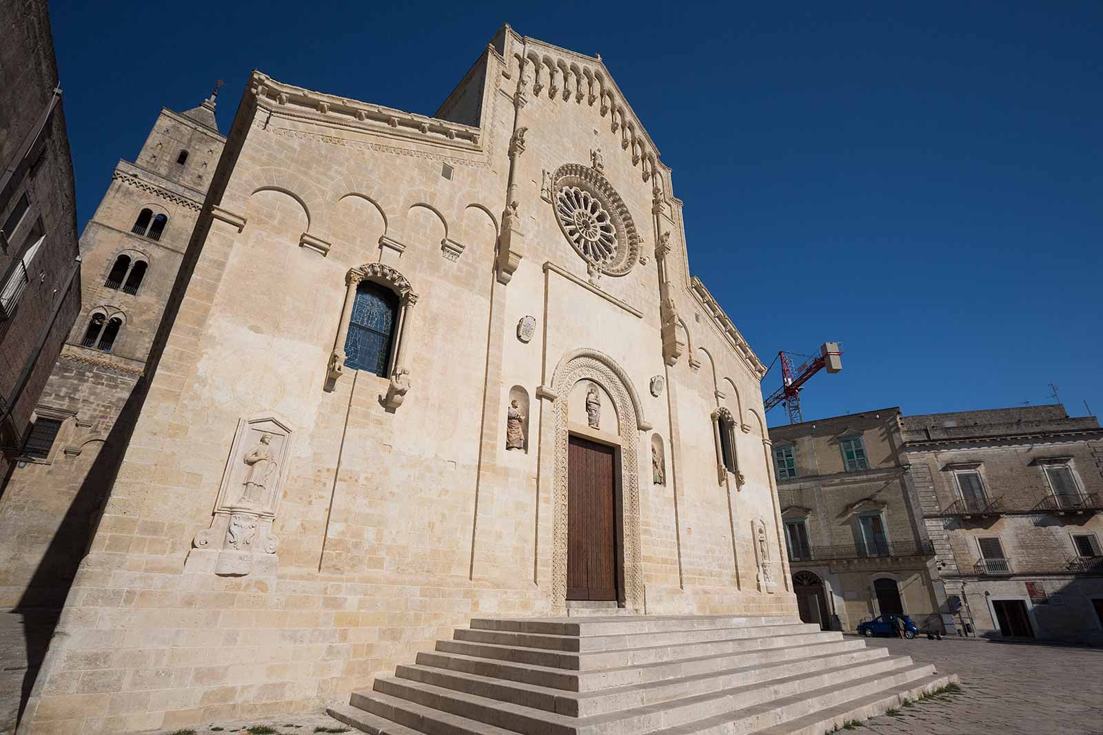 Matera Cathedral is located on the highest point of Sassi di Matera and it's tower is the landmark of the city.