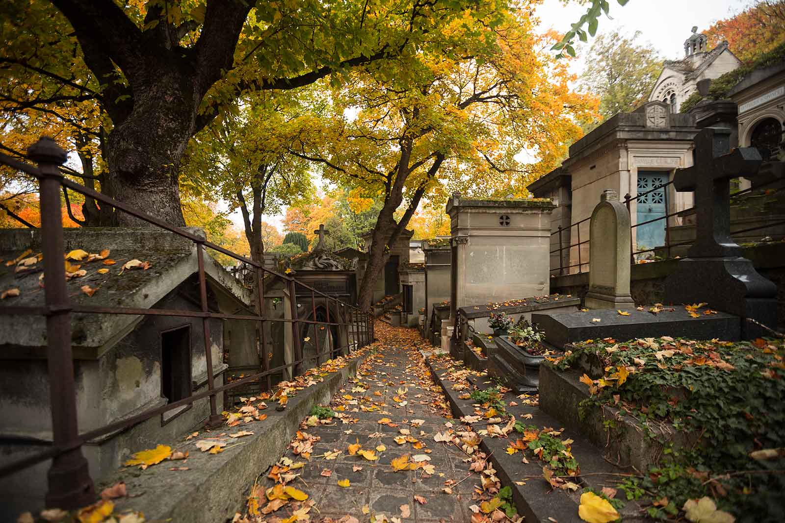 At Père Lachaise cemetery, 70.000 tombs (many of the rich and famous) form a verdant, 44-hectare sculpture garden.