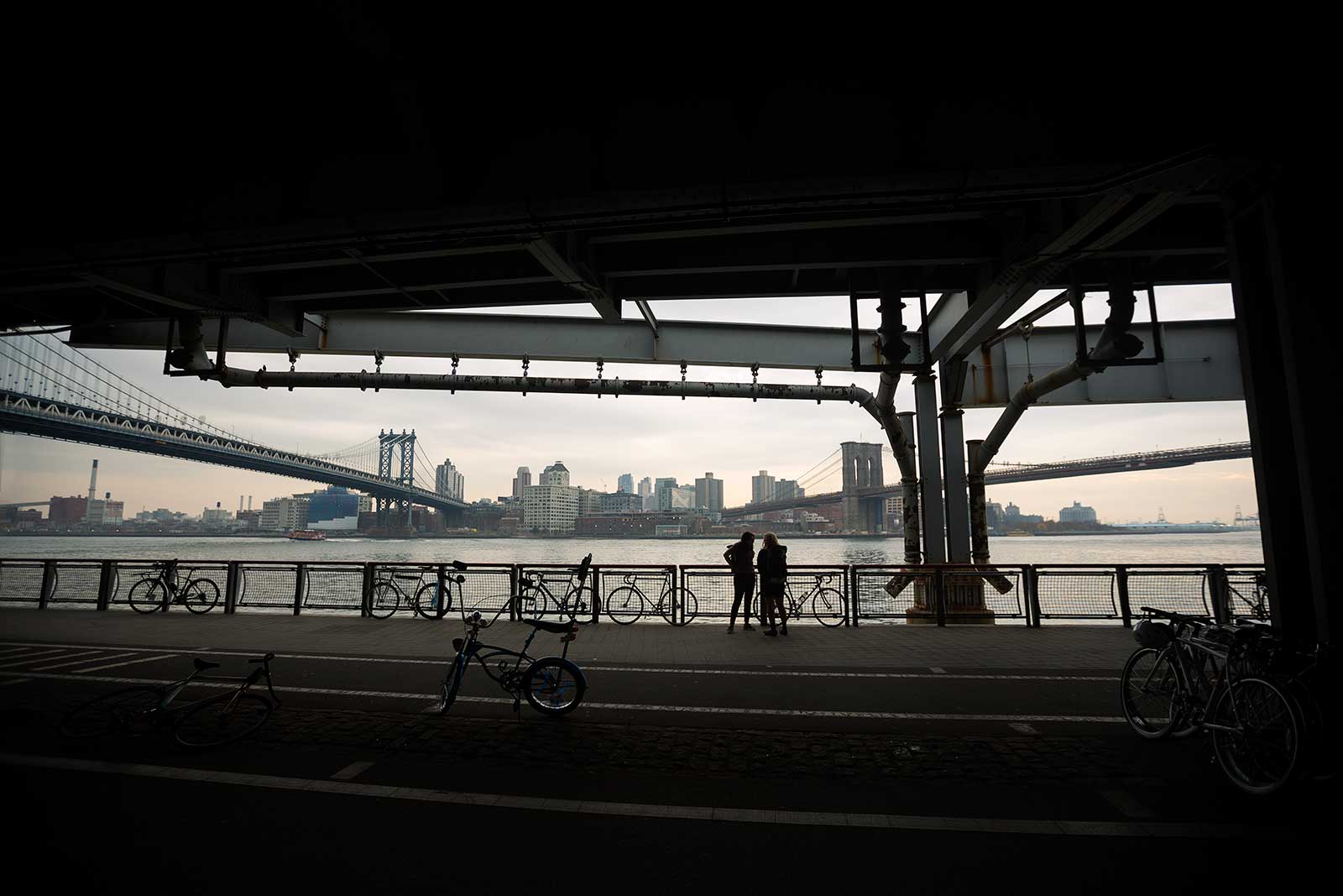 Walking from one end of Manhatten Bridge to Brooklyn Bridge gives you an amazing view of both of them.