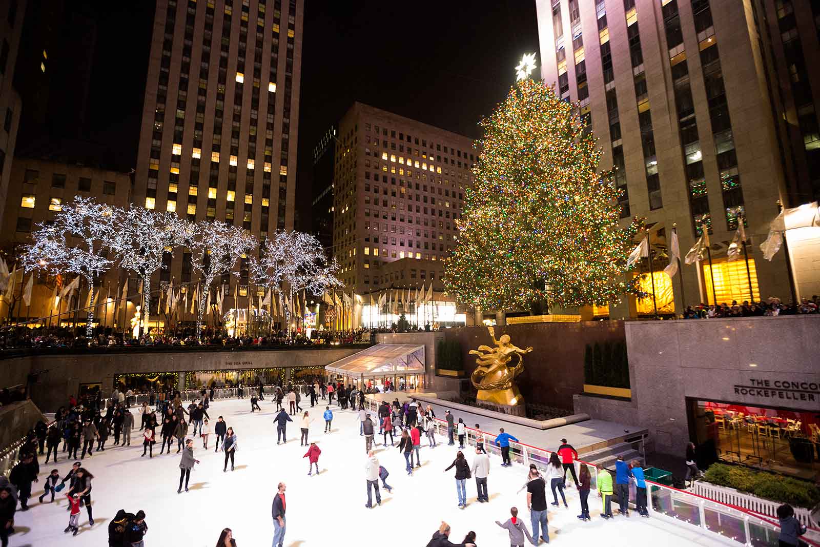 It took 30 minutes and a whole lot of patience to get this photograph of the famous Christmas tree in front of the Rockefeller Center.