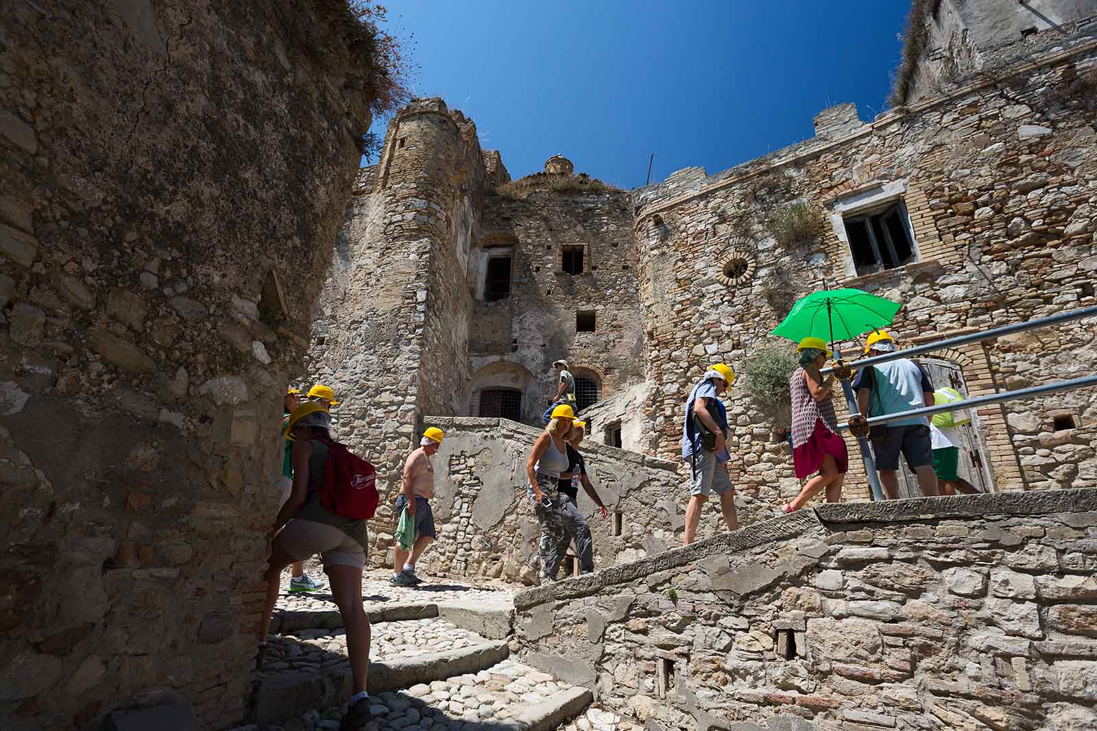 Not only do you need a guide to explore Craco, but you'll also need to wear a hard hat.