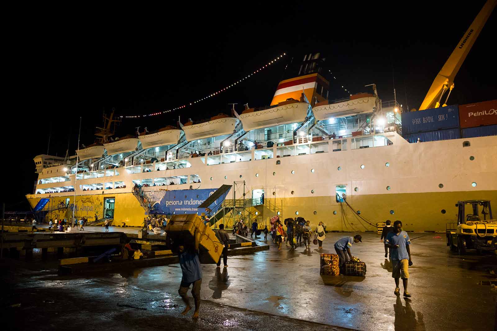 Maluku Islands: The KM Dobonsolo at Ambon harbour.