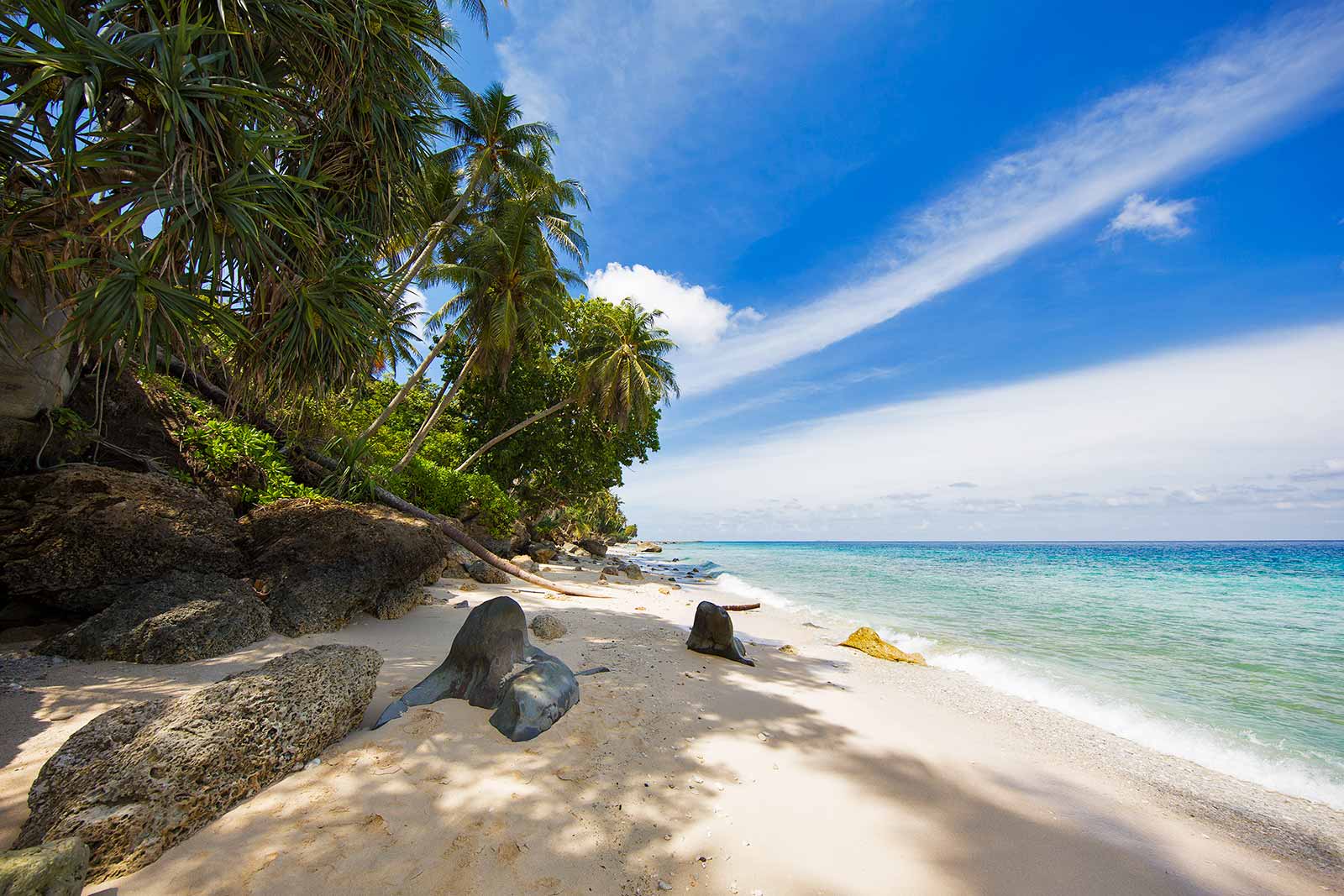 The beach in front of Casa Nemo is the nicest on on Pulau Weh.